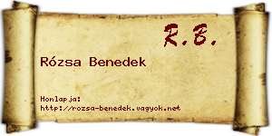 Rózsa Benedek névjegykártya